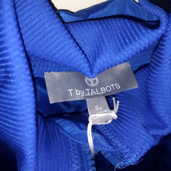 Royal Blue Talbots Hooded Rain Jacket Size Petite Small PS - Picture 6 of 11